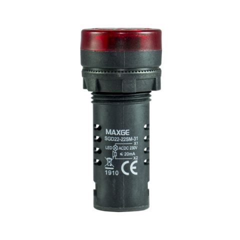 SGD2222SMW23
Zumbador luminoso plastico 22mm. Rojo. 24VAC/DC