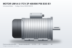 MOTOR UM1A 0.17CV 2P 400/690 P56 B35 IE1
